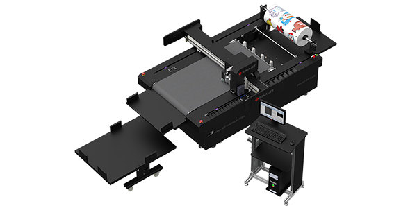 Mesa de corte digital com verniz UV localizado